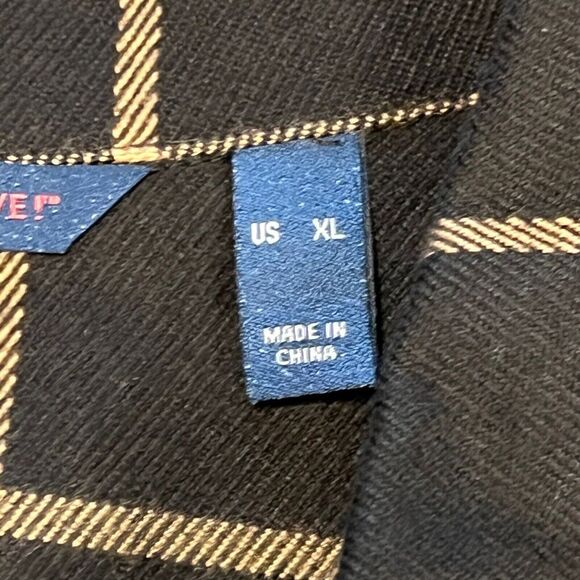 Isaac Mizrahi Live Plaid Black Tan Shacket Long Sleeve Size XL Mid Length - Picture 8 of 16